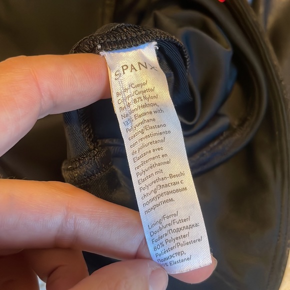 SPANX Black Faux Leather Leggings Size Small - Picture 6 of 7